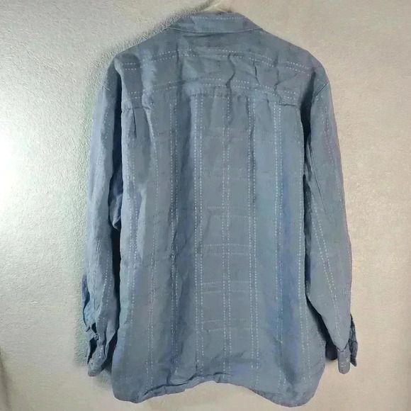 Tommy Bahama 100% Linen Long Sleeve Shirt Men’s size XL Light Blue Travel - Picture 2 of 7